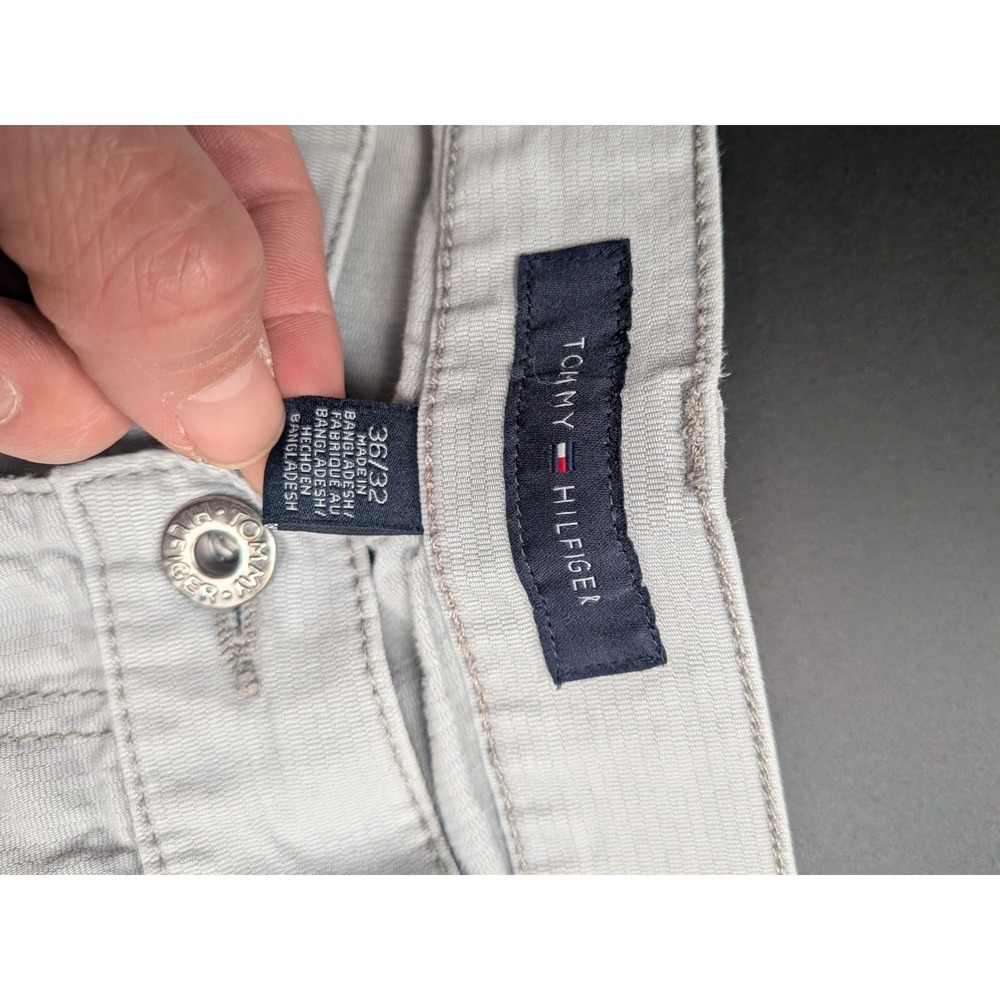 TOMMY HILFIGER Custom Fit Pants Men 36X30 (Tag 36/32) Straight Grey Casual Chino - Picture 8 of 11